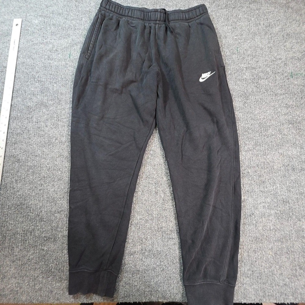 Nike Sweatpants Mens Medium Black Fleece Elastic Waist Tapered Lounge Pants